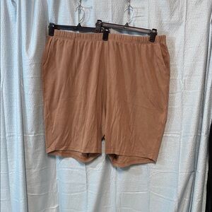 Woman Within size 4X Brown Athletic pull on Shorts soft comfy‎ stretchy casual